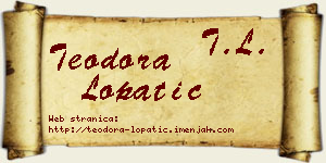 Teodora Lopatić vizit kartica